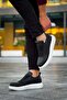 Black (White Sole) Lace-Up Men's Shoes Sneakers - 4
