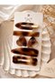 Buckle Set Brown Acrylic Set of 6 – 2 Latch Buckles + 4 Clamp Buckles – Casual and Stylish Hair Accessory