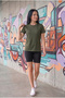 Women's Khaki Color Summer Favorite Regular Fit T-Shirt - 3