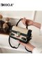 Women's Vintage Stripe Embroidered Shoulder Bag with V-Shape Fringe Detail Bohemian Crossbody Purse with Adjustable Strap for Casual Daily Use - 5