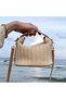 Women Shoulder Bag Crossbody Sling, Ladies Tote Clutch Cross Bags Lightweight Polyester Straw-Woven Satchel - 6