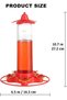 Hummingbird Feeders for Outdoors Hanging - 5 Feeding Ports 320 ml Plastic Hummzinger Hummingbird Feeder, Bee-Proof Leak-Proof No Drip, Easy to Clean with Cleaning Brush - 4