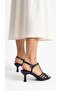 Lorenasa Women's Heeled Sandals Thin Heel Cage Toe T-Strap Ankle Strap Evening Dress Elegant - 3