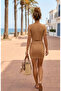 Summer Buttoned Crew Neck Cropped Skirt Knitwear Set - 3