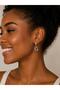 Letter-Stoned Steel Dangle Earrings for Women – Silver Color - 2