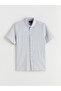 Nevavm Regular Fit Short Sleeve Linen Look Men's Shirt with Difference - 5