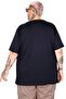Mode XL Large Size T-Shirt Bıs Yaka Dream U26126 Dark Blue - 5