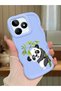 Realme Note 50 Compatible Case Camera Protector Blue Silicone Couple Phone Case Panda Pattern