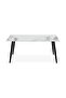 Elmont 6 seater Dining Table Ceramic Sturdy Dining Table Without Chairs| Modern Design Desk Furniture For Kitchen Dining L160xW90xH76cm-White/Black - 8
