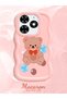 Tecno Spark 20C Compatible Case Camera Protector Pink Silicone Couple Phone Case Bear Pattern - 2
