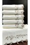 6-Piece Olive Green Embroidered Dowry Box 50X90 Hand Towel Set - 4