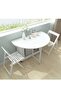 Foldable Dining Table Set with 4 chairs, 1 Storage Space, Space Saving for Home Living Room and Kitchen, Round White - 5