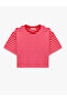 Cotton Comfortable Fit Crew Neck Short Sleeve Striped T-Shirt
