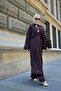 Women's Buttoned Waist-Tied Long Shirt Suit Brown - 2