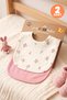 Baby Girl 2-Piece Cotton Apron with Floral Snap Fasteners, Double Layer, Skin-Friendly (684303) - 2