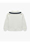 Three-Thread Ribbed Half-Zip Collar Printed Oversize Sweatshirt - 2