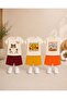 3-Piece Cotton Teddy Bear Printed Baby Shorts Set 6-24 Months - 2