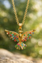Phoenix Gold Color Zircon Stone Steel Necklace, Valentine's Day, Gift for Spouse, Mother, Friend - 3