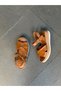 Tan Leather Orthopedic Women's Daily Sandals - 3