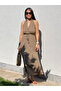 Khaki Backless Low-Cut Halter Dress - 2Y8078