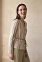 My Fashion Striped Belted Poplin Jacket - 3