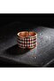 Copper Blue Red Checkered Pattern Wide Form Adjustable Ring - 4