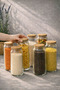 6-Piece Glass Storage Container Set - Vacuum Kitchen Organization Jars with Wooden Lids 1500 ml - 2