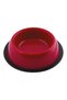 Silver Anti-Slip Plastic Pet Bowl Red Size S (16x16x4cm) – Round Non-Slip Feeding Bowl for Cats and Small Dogs – Durable Lightweight Food & Water Dish