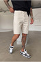 Men's Denim Fabric Cream Jean Shorts - 3