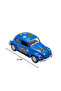 Pull and Drop Metal Vosvos Toy Car 11 cm - Classic Floral Retro Design Openable Door 1:38 - 3