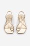 Women's Blunt Toe Stoned Cross-Strapped Flip-Flop Daily Sandals Zarev Gold - 9
