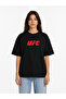 Unisex Women's Men's Ufc Red Written Logo Front Printed Oversize Thick Fabric Relaxed Cut Cotton T-Shirt - 2