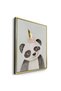 Cute Panda with Gold Unicorn Kids Wall Art | Portrait Framed Canvas Print with Gold Foil Embossed | Luxury Islamic Decor for Kids Room - 3