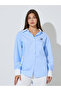 Blue Striped Longline Oversized Shirt - 3