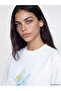 Lcw Modest White Floral Printed 100% Cotton Women's T-Shirt - 3