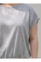 Gray Plus Size Drawstring Women's T-Shirt - 3
