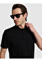 Black Slim Fit Polo Collar T-Shirt 50328376-Vr046 - 2