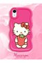 iPhone Xr Compatible Case Camera Protector Red Silicone Couple Phone Case Kitty Pattern - 2