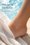Nazar Eye Detailed Zircon Stone Anklet with Thin Chain Adjustable - 2