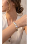 Silver and Gold Color Sea Shell Figured Flexible Bracelet - 2