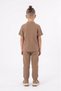 Cotton Muslin Fabric Summer Long Pants Short Sleeve Casual Set M00842 Brown - 4