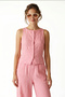 Linen Look Vest and Trousers Set Laz0010 Pink - 3