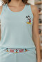 Women's M.M Mouse Print Pants and Strap Lycra Camisole Bamboo Viscose Pajama Set - 5