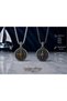 Stainless Steel Minimal Design Anthracite Gold and Silver Color Sailor Compass Necklace - 5