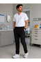 Men's Black Nurse Uniform Scrubs Bottom Top Shift Set Surgical Medical - 6