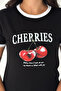 تي شيرت نسائي من Cherry Pop بطبعة الكرز وياقة دائرية أساسية للأطفال - 5