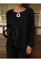 Women's Plush Look Oversize Basic Knitwear Sweater - 2