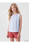 Two Mt Shop Quality Oval Collar Gathered Detailed Girls' Blouse - 2