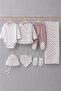 Floral Patterned 7 Piece Newborn Hospital Discharge Set with Blanket, 100% Cotton - 3