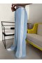 Blue and White Striped Elastic Waist Trousers - 2